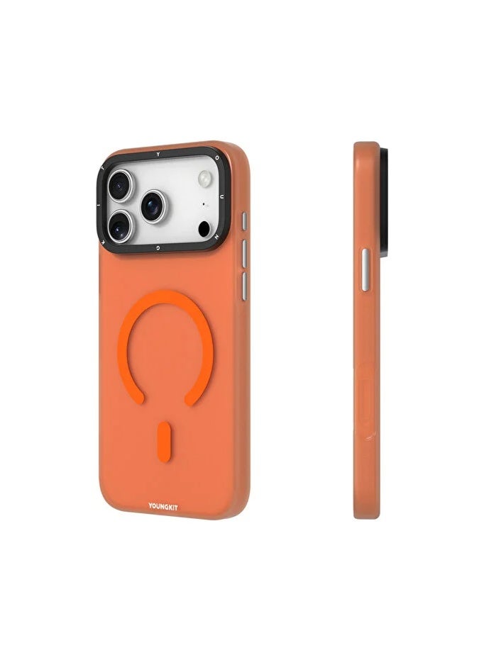 YOUNG KIT Youngkit Hidden Sand Series MagSafe Matte Texture For iPhone 17 Pro - Orange - Image 3
